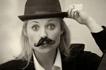 Girl Mustache Bowler Hat Photos - Free & Royalty-Free Stock 